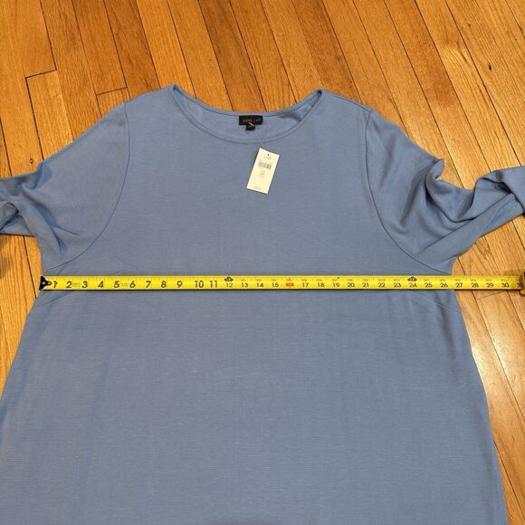 J. Jill Wearever Collection Tunic Blouse Top Plus Size 4X Blue Side Slits NEW - Picture 5 of 12